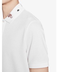 weißes besticktes Polohemd von Gucci