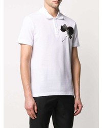 weißes besticktes Polohemd von Alexander McQueen