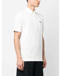 weißes besticktes Polohemd von Fred Perry