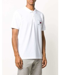 weißes besticktes Polohemd von Tommy Hilfiger