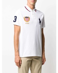 weißes besticktes Polohemd von Polo Ralph Lauren