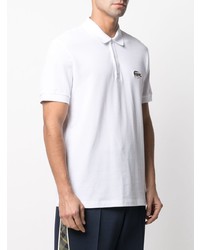 weißes besticktes Polohemd von Lacoste