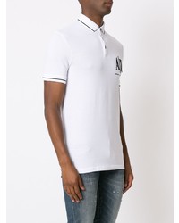 weißes besticktes Polohemd von Armani Exchange