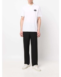 weißes besticktes Polohemd von Emporio Armani