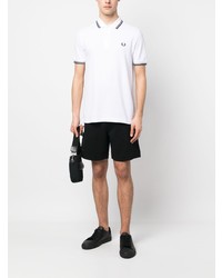 weißes besticktes Polohemd von Fred Perry