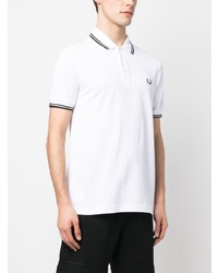 weißes besticktes Polohemd von Fred Perry