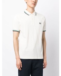 weißes besticktes Polohemd von Fred Perry