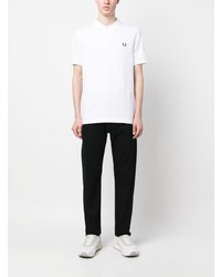 weißes besticktes Polohemd von Fred Perry