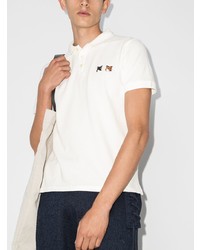 weißes besticktes Polohemd von MAISON KITSUNÉ