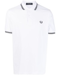 weißes besticktes Polohemd von Fred Perry