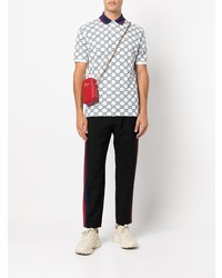 weißes besticktes Polohemd von Gucci