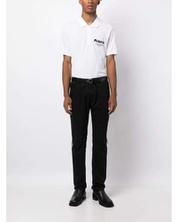 weißes besticktes Polohemd von Alexander McQueen