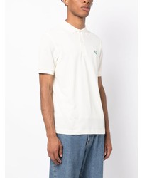 weißes besticktes Polohemd von Fred Perry