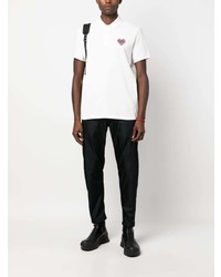 weißes besticktes Polohemd von Moncler