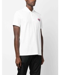 weißes besticktes Polohemd von Moncler