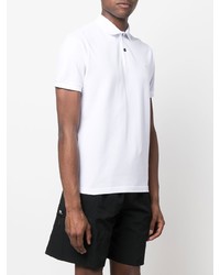 weißes besticktes Polohemd von Stone Island