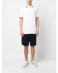 weißes besticktes Polohemd von Fred Perry