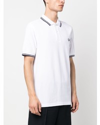 weißes besticktes Polohemd von Fred Perry