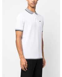 weißes besticktes Polohemd von Emporio Armani