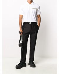 weißes besticktes Polohemd von Alexander McQueen