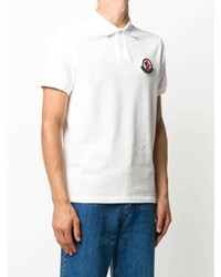 weißes besticktes Polohemd von Moncler