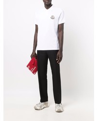 weißes besticktes Polohemd von Moncler