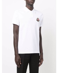 weißes besticktes Polohemd von Moncler