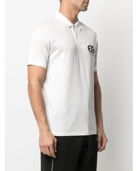 weißes besticktes Polohemd von Emporio Armani