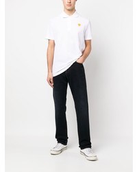 weißes besticktes Polohemd von Versace