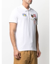 weißes besticktes Polohemd von Lacoste