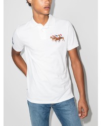 weißes besticktes Polohemd von Polo Ralph Lauren