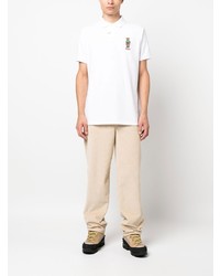 weißes besticktes Polohemd von Polo Ralph Lauren