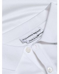 weißes besticktes Polohemd von Alexander McQueen