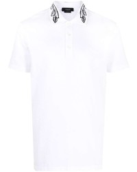 weißes besticktes Polohemd von Versace