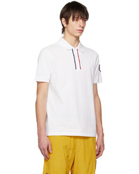 weißes besticktes Polohemd von Moncler