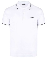 weißes besticktes Polohemd von Zegna