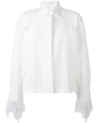 weißes besticktes Seidehemd von Ermanno Scervino