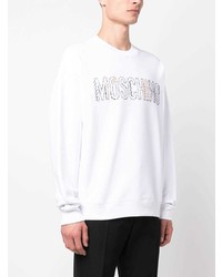 weißes besticktes Sweatshirt von Moschino