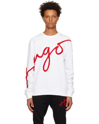 weißes besticktes Sweatshirt von Hugo