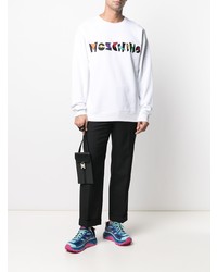 weißes besticktes Sweatshirt von Moschino