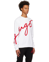 weißes besticktes Sweatshirt von Hugo