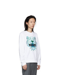 weißes besticktes Sweatshirt von Kenzo