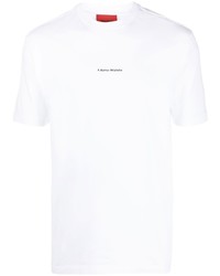 weißes besticktes T-Shirt mit einem Rundhalsausschnitt von A BETTER MISTAKE