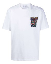 weißes besticktes T-Shirt mit einem Rundhalsausschnitt von adidas