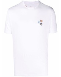 weißes besticktes T-Shirt mit einem Rundhalsausschnitt von Altea