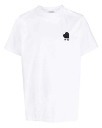 weißes besticktes T-Shirt mit einem Rundhalsausschnitt von ARTE