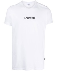 weißes besticktes T-Shirt mit einem Rundhalsausschnitt von Aspesi