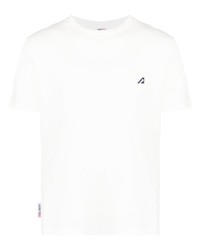 weißes besticktes T-Shirt mit einem Rundhalsausschnitt von AUTRY