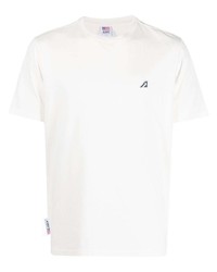 weißes besticktes T-Shirt mit einem Rundhalsausschnitt von AUTRY