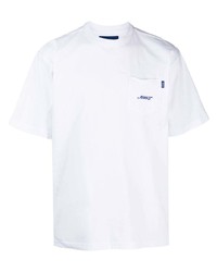 weißes besticktes T-Shirt mit einem Rundhalsausschnitt von Awake NY